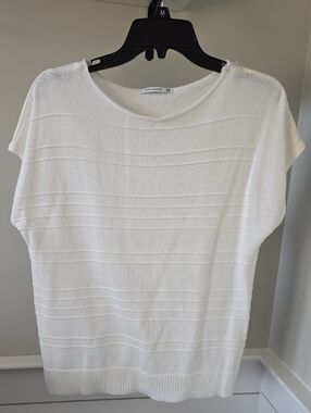 Staccato Ivory Short Sleeve Knit Top